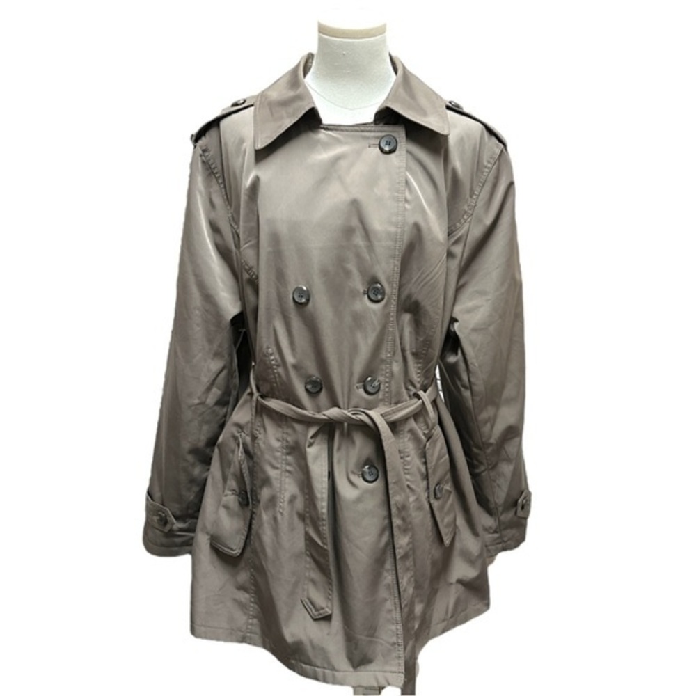 East 5th Women's brown Trench Coat Size 2X Double Breasted With Belt (1942)